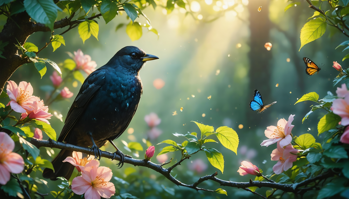découvrez le symbolisme et les interprétations spirituelles du merle dans votre jardin : significations, messages et présages liés à cet oiseau fascinant pour enrichir votre connexion à la nature.