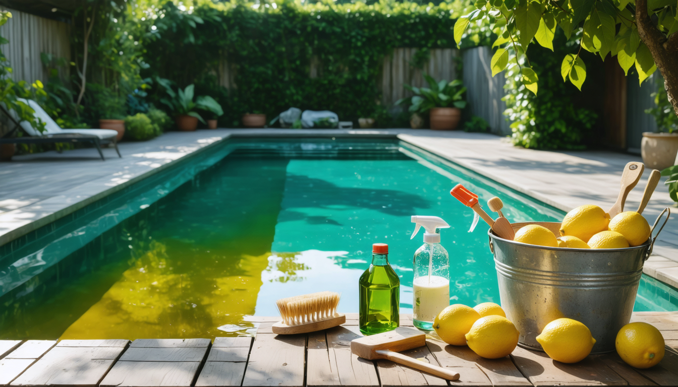 découvrez nos meilleures astuces de grand-mère pour dire adieu à l’eau verte de votre piscine et retrouver une eau limpide, saine et éclatante sans produits chimiques agressifs.