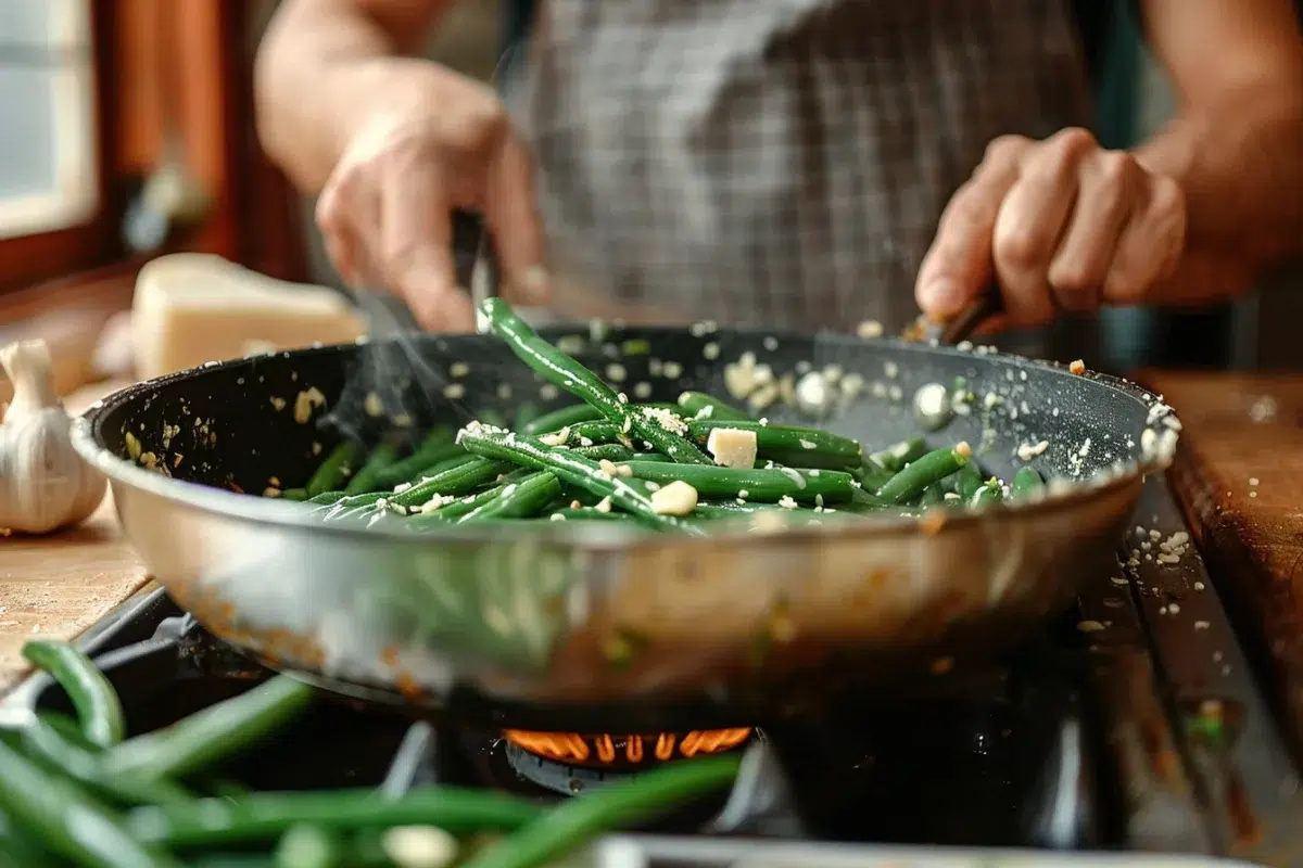Les haricots verts à l'ail et parmesan : une recette simple et rapide pour un dîner savoureux en semaine