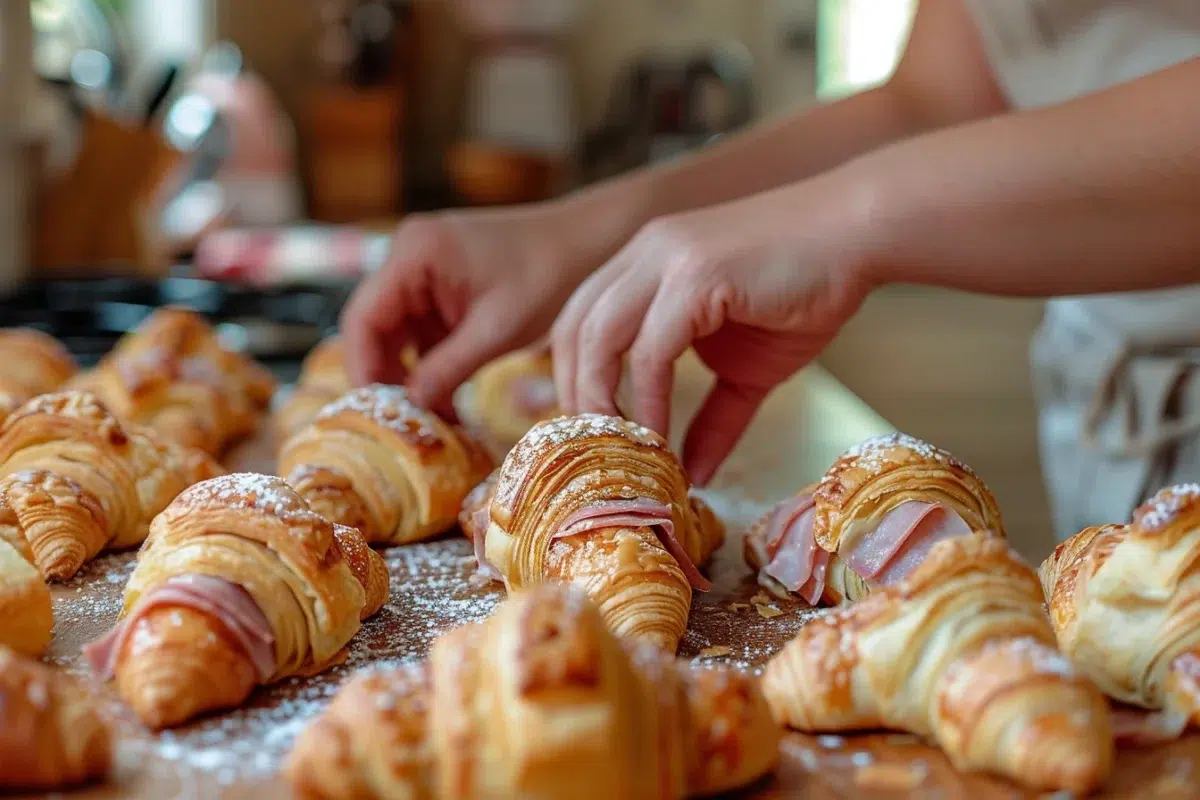 Les croissants au jambon express : une recette facile et rapide pour impressionner vos invités en 15 minutes