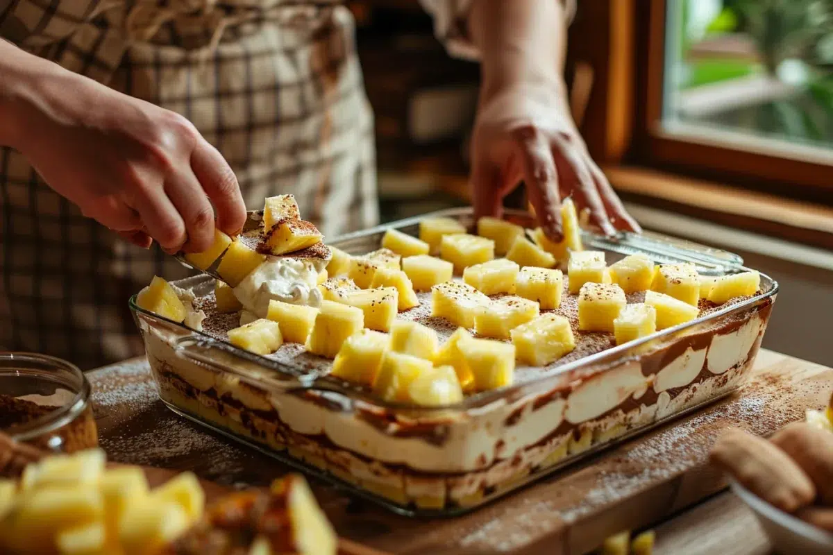 Le tiramisu à l'ananas : une variante exotique et rafraîchissante du dessert italien en 5 étapes simples