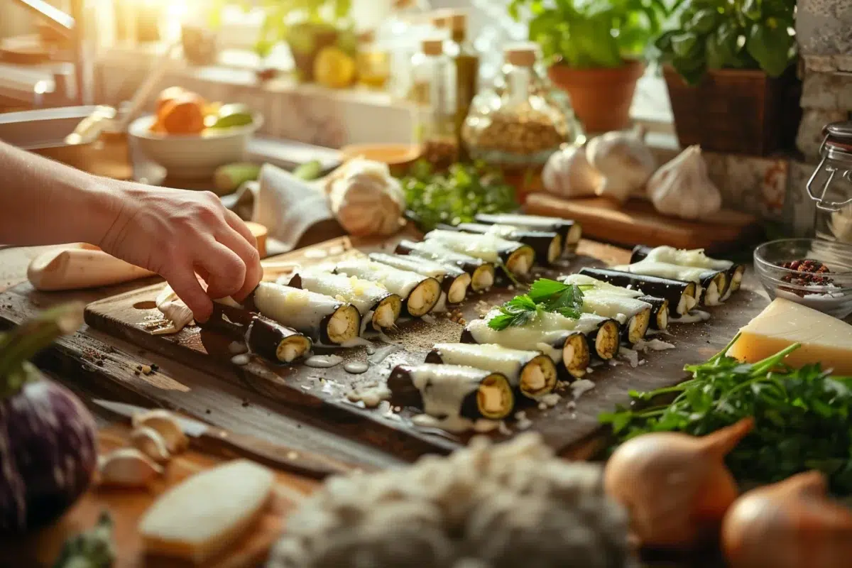 Involtinis d'aubergine au brocciu et tomme de brebis : une recette estivale entre l'Italie et la Corse