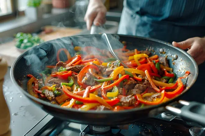 Émincé de bœuf aux poivrons : une recette simple et rapide pour des dîners réussis en seulement 20 minutes