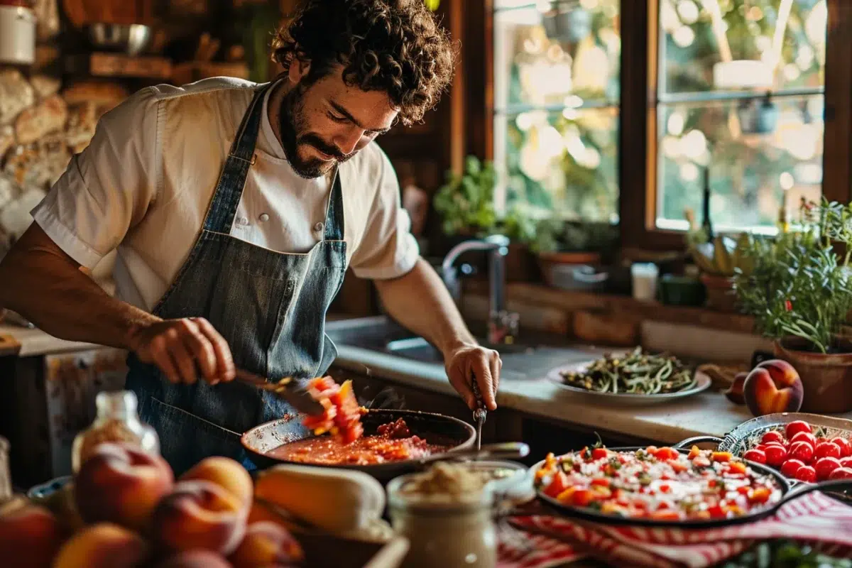Trois recettes simples et savoureuses : gaspacho de tomates, poêlée espagnole, tiramisu aux pêches