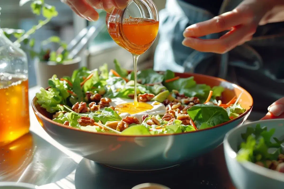 Comment réinventer vos salades avec ces 4 vinaigrettes sans huile : miel, yaourt, noix et ponzu