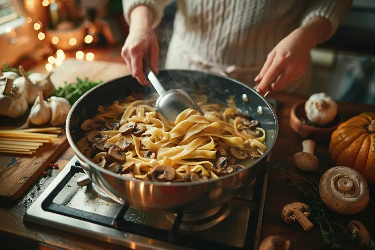 Découvrez la recette des tagliatelles aux champignons : un plat réconfortant pour des soirées automnales