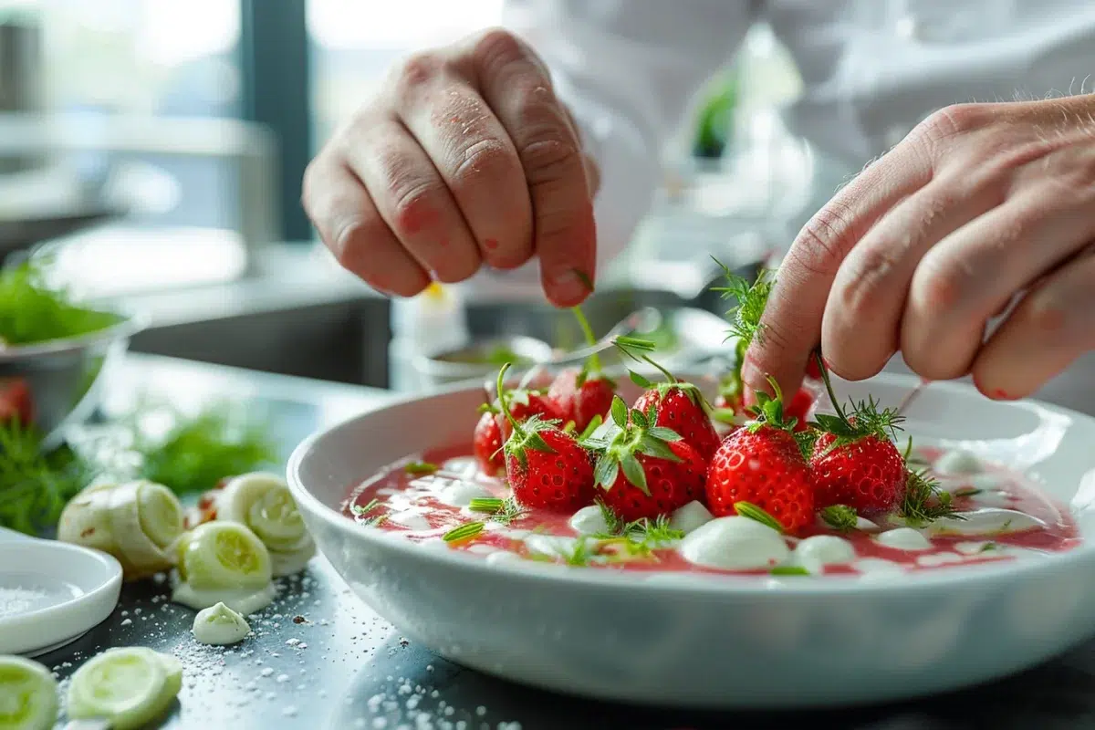Une soupe glacée de fraises et fenouil : une recette innovante pour un dessert estival rafraîchissant