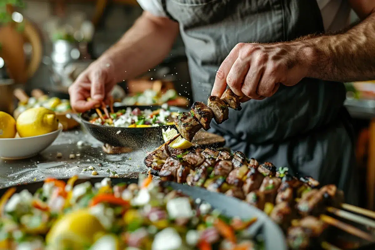 Les secrets pour réussir vos brochettes d'agneau au citron et leur salade grecque : une explosion de saveurs