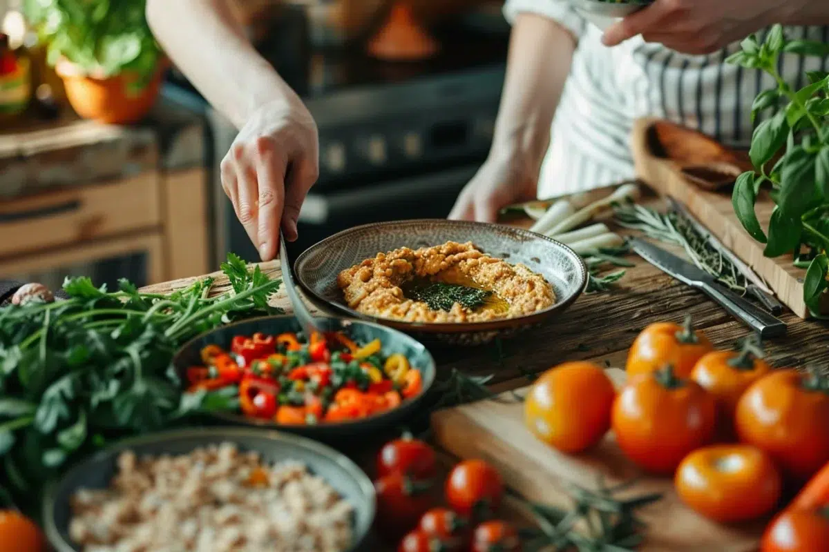 Trois recettes simples et rapides pour un déjeuner parfait : baba ganoush, omelette aux poivrons et crumble