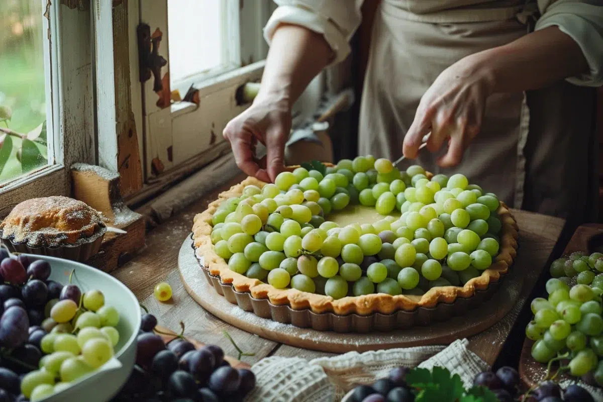 La tarte bicolore aux raisins : une recette simple et irrésistible prête en seulement 6 minutes