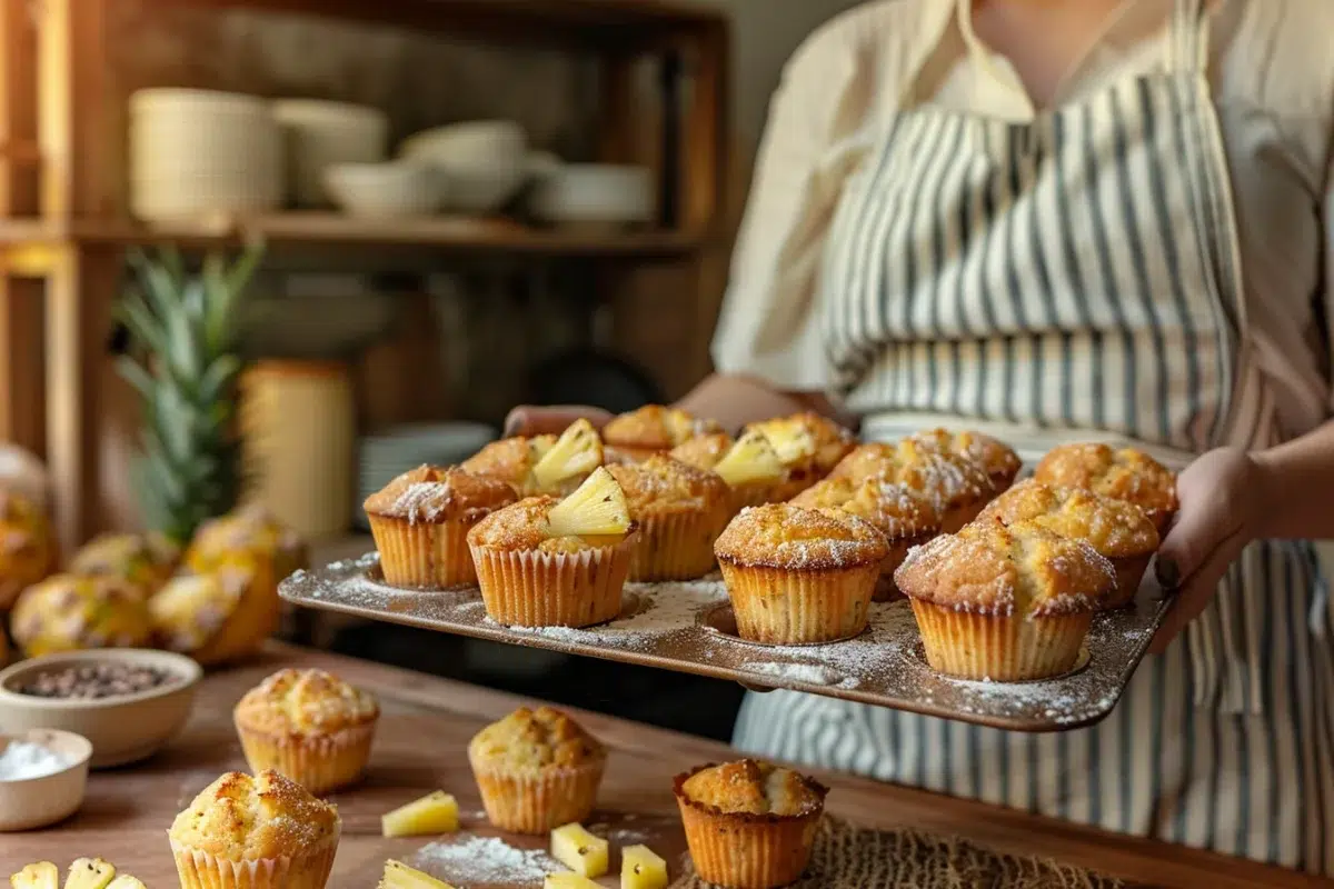 Une recette facile de muffins à l'ananas prête en moins de 15 minutes : apportez une touche tropicale à vos goûters