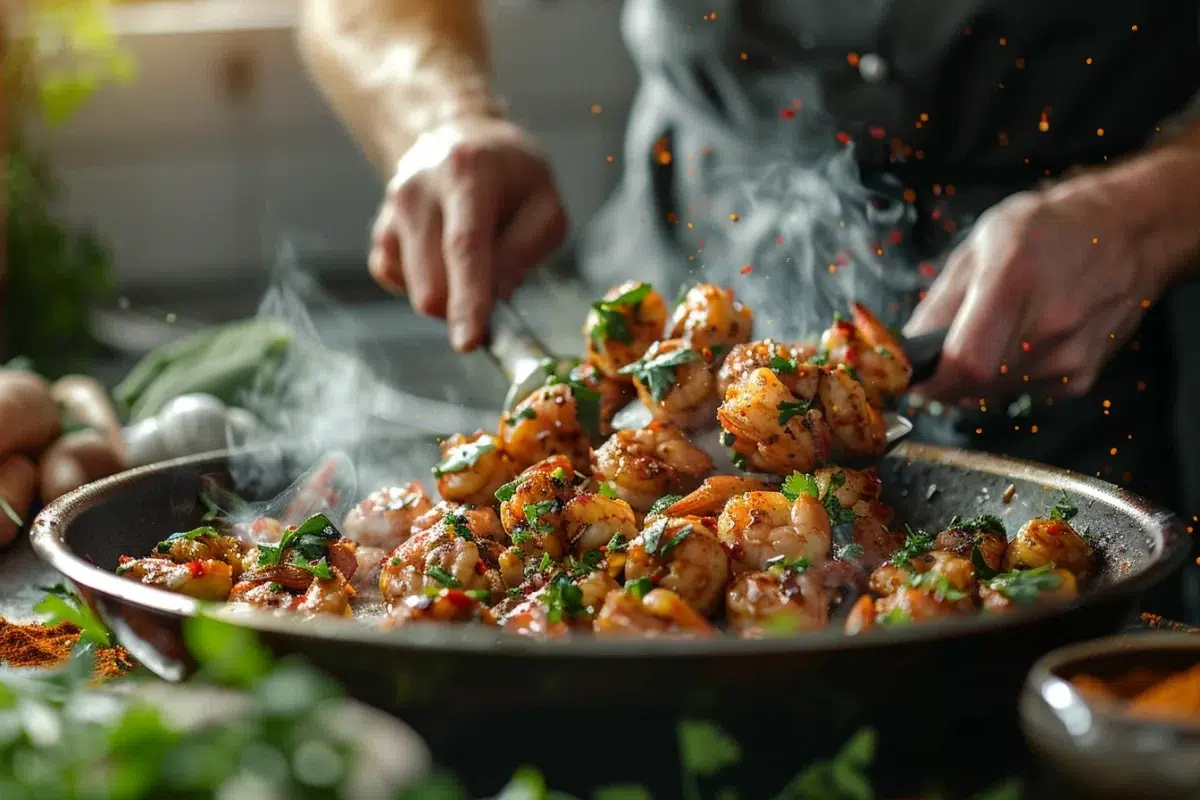 Poulet aux crevettes épicé : un mélange terre-mer savoureux en 5 étapes simples pour régaler vos convives