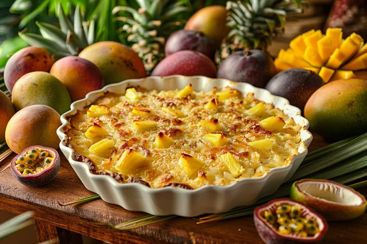 Un gratin de fruits exotiques : une recette facile et rapide pour un dessert aux saveurs tropicales