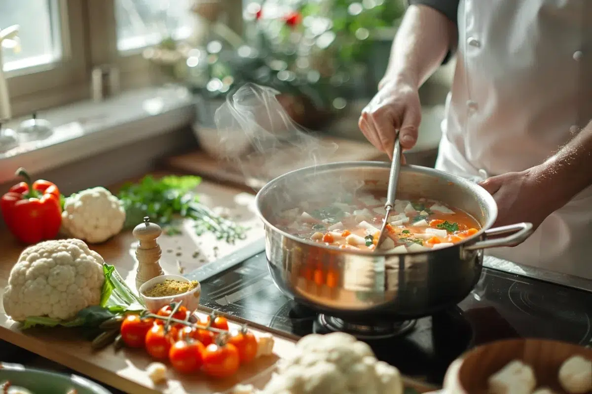 Les secrets du chef : 5 astuces pour un velouté léger de tomate et chou-fleur à savourer en famille