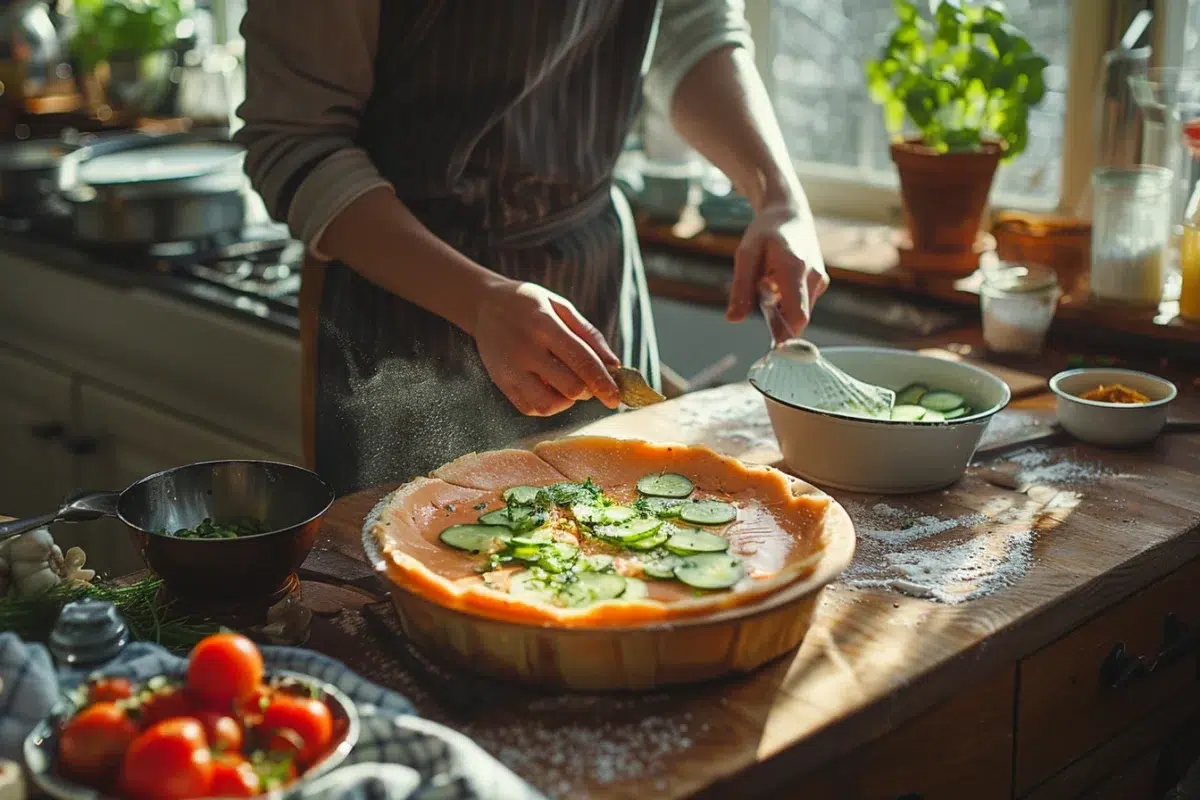 Les astuces pour un flan de saumon onctueux avec un coulis de concombre rafraîchissant, prêt en 25 minutes