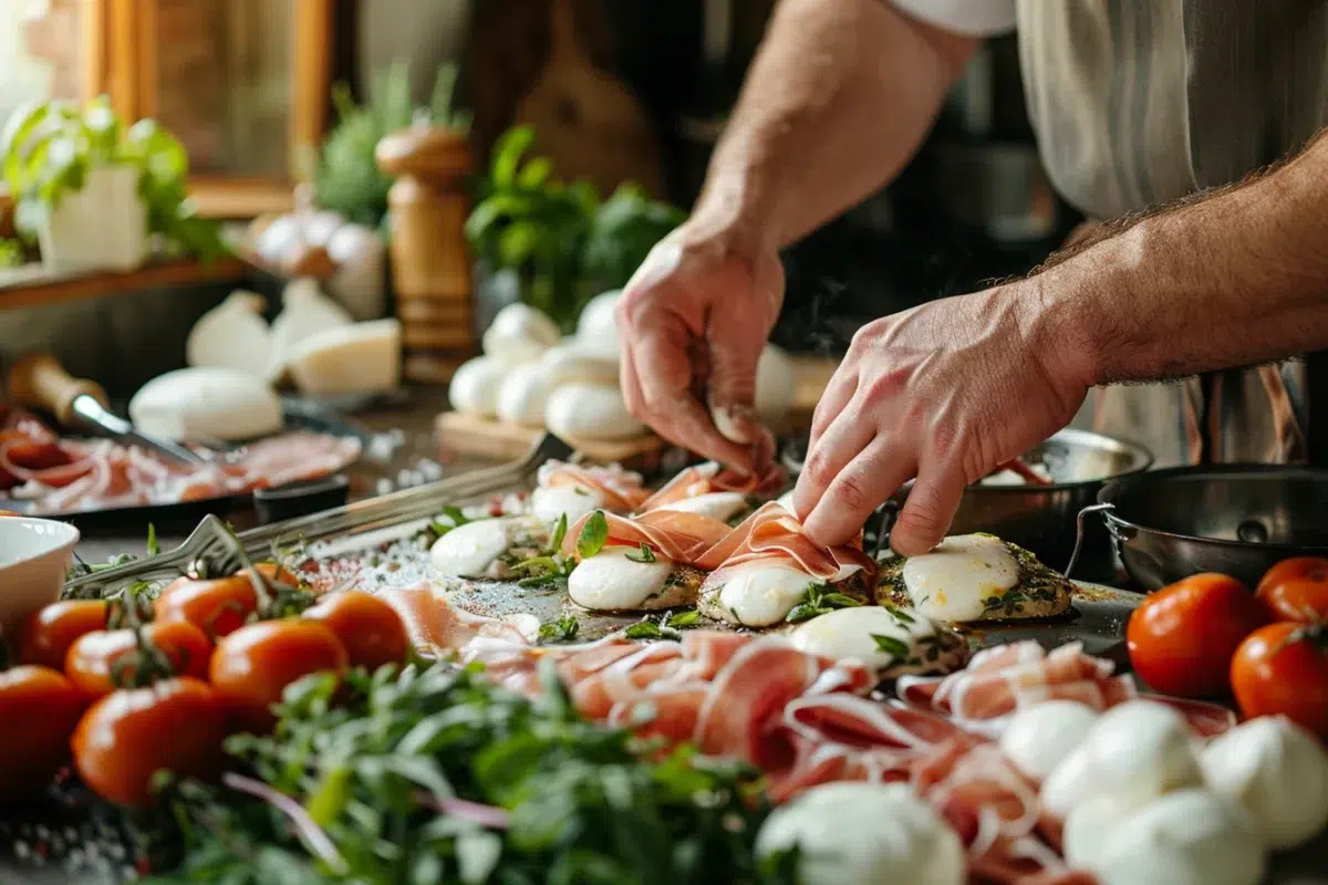 Les côtes de veau à la mozzarella et au jambon cru : une recette simple et raffinée en cinq étapes