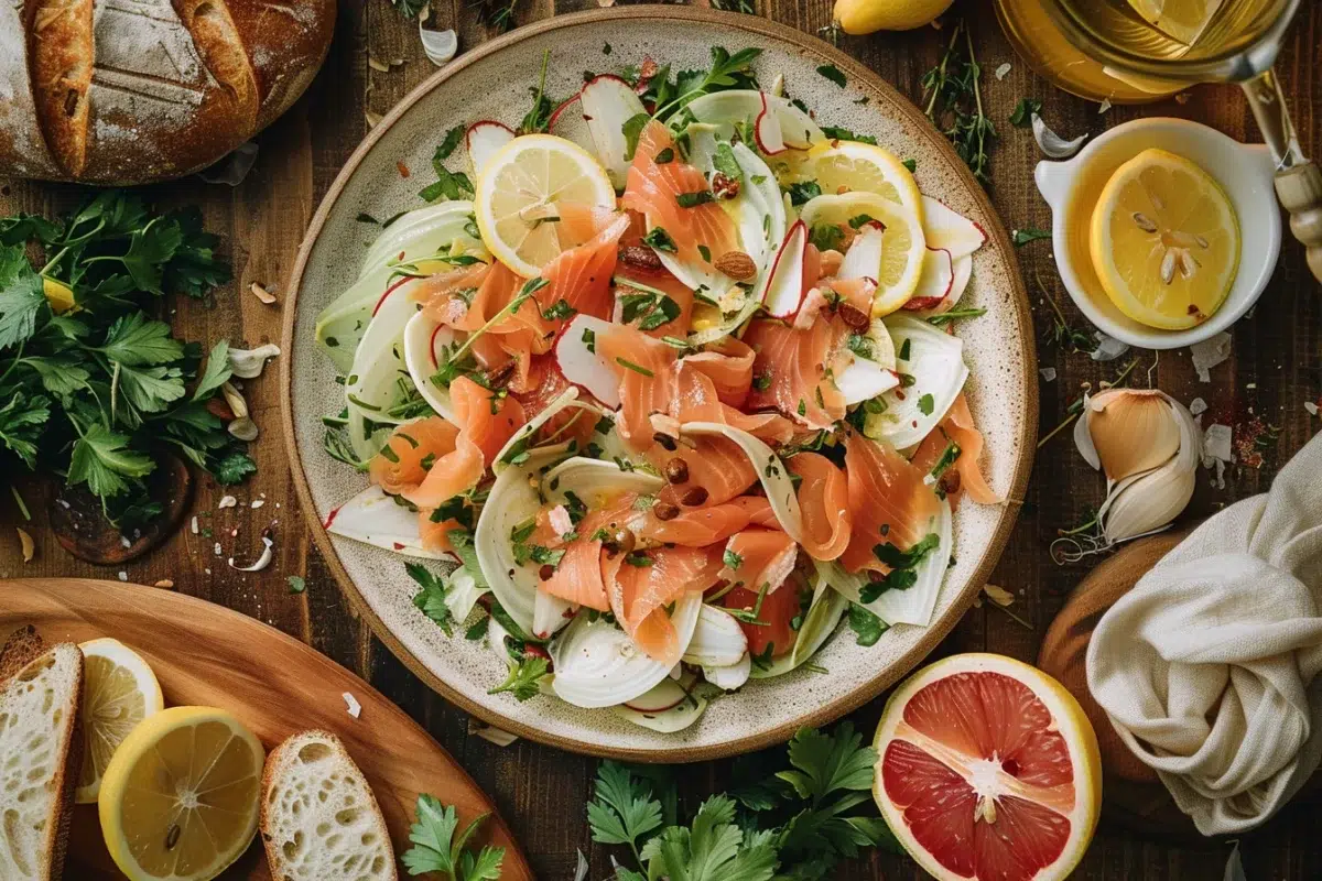 La salade d'endives et saumon fumé : une entrée légère et gourmande prête en seulement 10 minutes