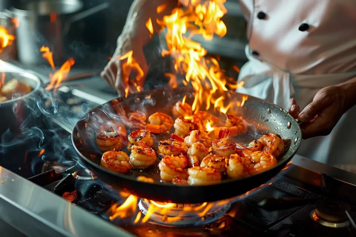 Les gambas flambées au whisky en 10 minutes : découvrez les astuces pour un plat spectaculaire et savoureux