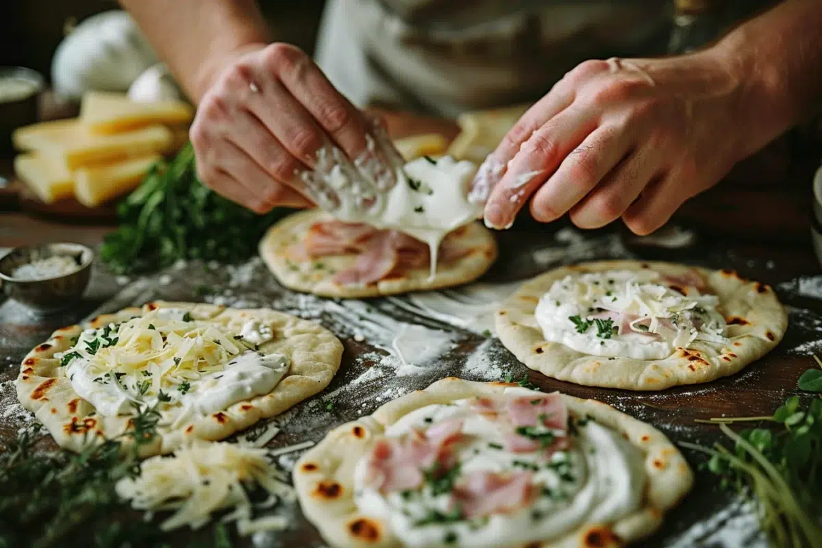 Les mini-cheese naans au jambon et à la crème : une recette gourmande et originale pour un apéro réussi