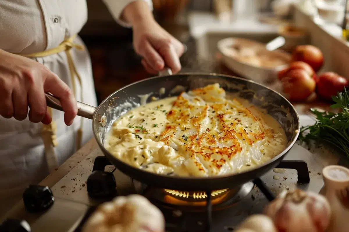 Le gratin de cabillaud à la sauce béchamel : un plat délicat et rapide à préparer en moins de 15 minutes