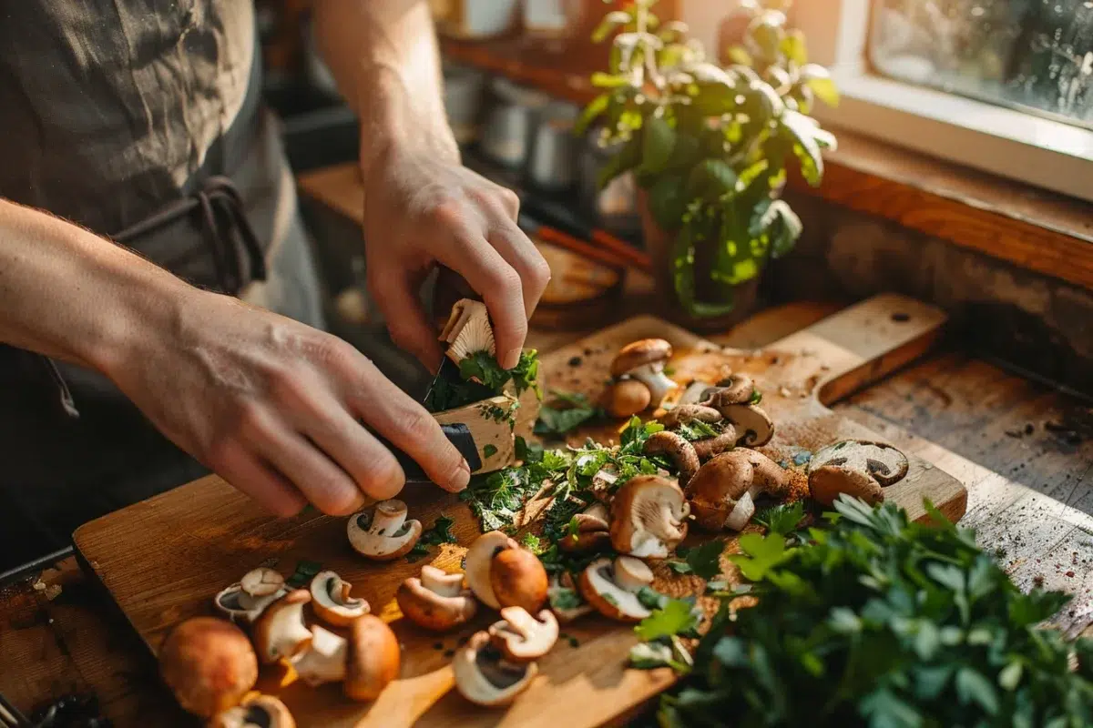 La salade de shii-také aux fines herbes : un délice sain et rafraîchissant prêt en seulement 6 minutes