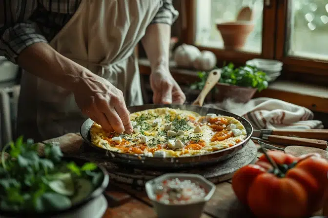 Omelette au chèvre et caviar d'aubergine : un dîner prêt en moins de 15 minutes pour une expérience unique