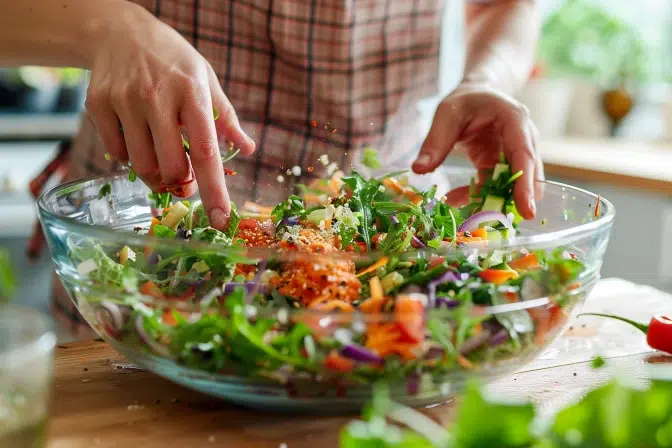 Découvrez la salade ensoleillée : une recette rapide et savoureuse pour égayer vos repas en seulement 6 minutes