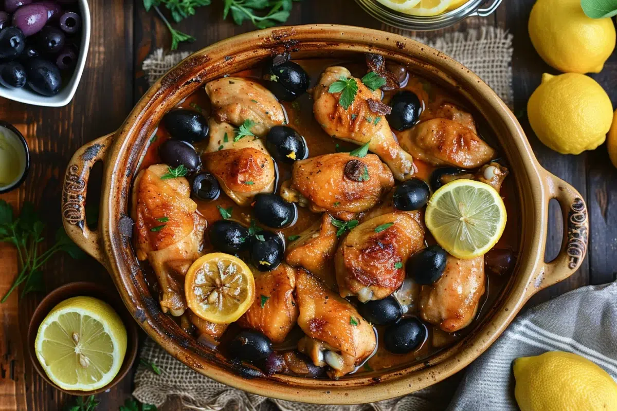 Le poulet aux olives noires et citron : une recette simple et savoureuse prête en seulement 10 minutes