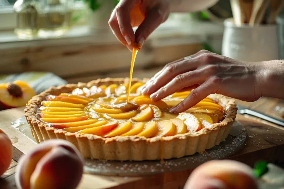 Les secrets pour une tarte aux pêches parfaite cet été : choix des variétés, pâte croustillante et caramelisation