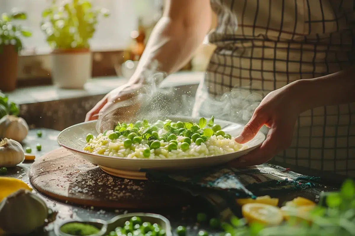 Le risotto aux fèves et petits pois : une recette printanière prête en 10 minutes avec astuces