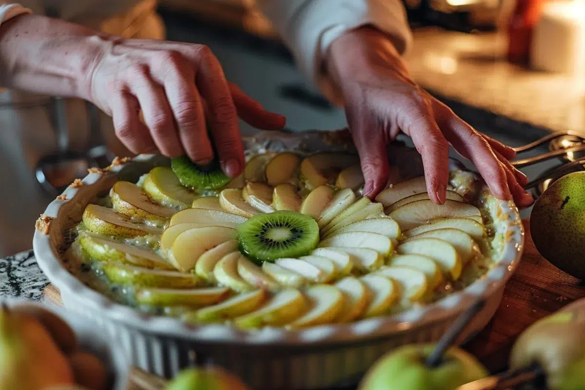 Un gratin de kiwis et de poires facile à préparer : un dessert léger et fruité prêt en 15 minutes