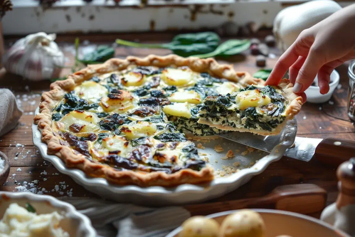 Une croûte aux épinards et pommes duchesses : une recette simple et élégante prête en 20 minutes