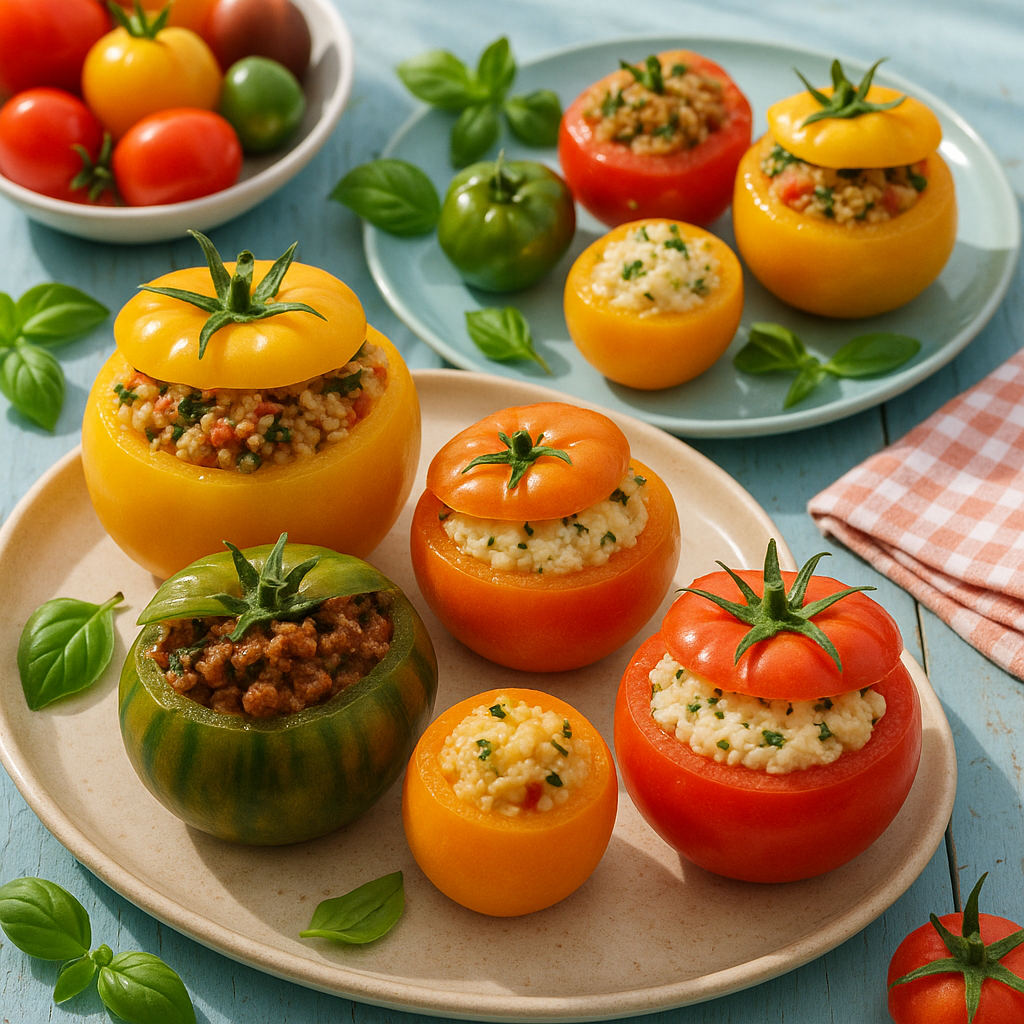 découvrez la recette des tomates farcies inspirées des traditions de mamie, rehaussées d'une touche originale qui ravira vos papilles cet été. une explosion de saveurs et de fraîcheur à partager en famille ou entre amis !