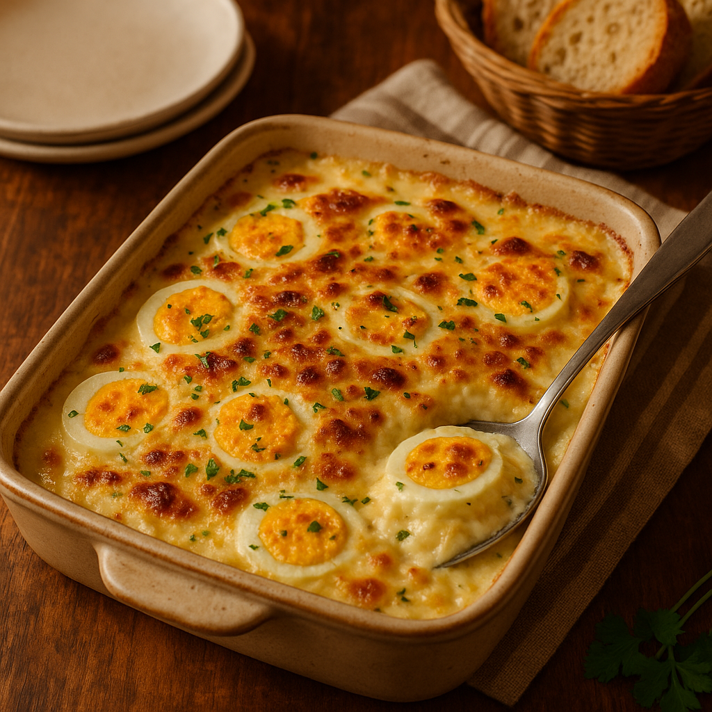 découvrez ma recette de gratin d'œufs durs, un plat fondant, économique et ultra réconfortant. parfait pour régaler vos proches avec simplicité et saveurs irrésistibles !