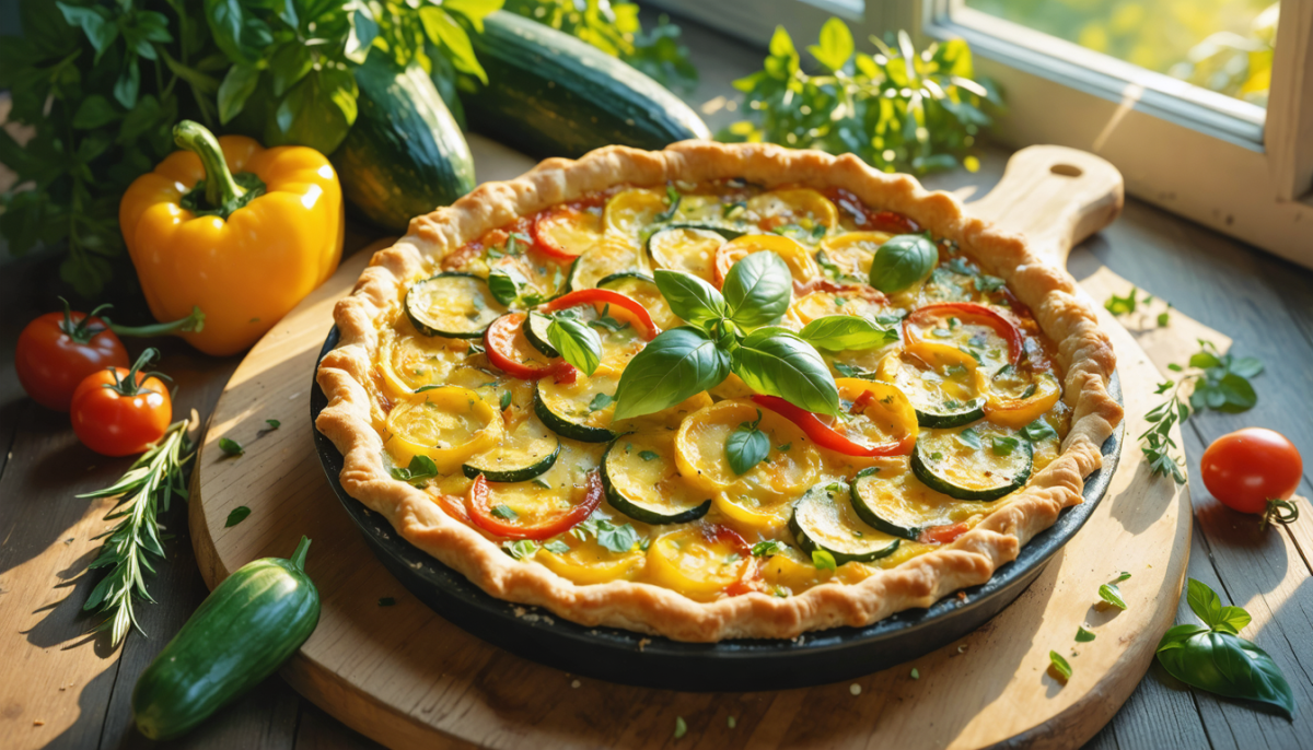 découvrez notre délicieuse quiche aux courges et herbes du sud, une recette estivale savoureuse qui égayera vos repas. avec ses ingrédients frais et parfumés, cette quiche est parfaite pour profiter du soleil tout en régalant vos convives.