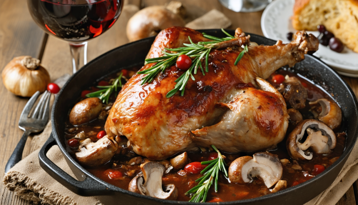 découvrez la recette facile et authentique du coq au vin traditionnel, un plat de grand-mère savoureux et généreux pour régaler toute la famille.