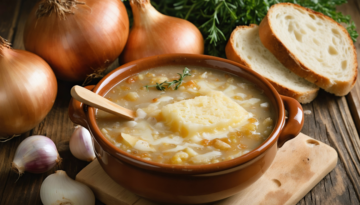 découvrez la recette authentique de la soupe à l'oignon, préparée comme chez grand-mère, pour un goût traditionnel et réconfortant.