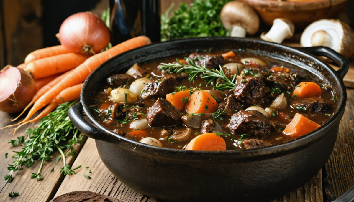 découvrez la recette authentique du boeuf bourguignon de grand-mère, un plat traditionnel français riche en saveurs et en histoire, idéal pour régaler toute la famille.