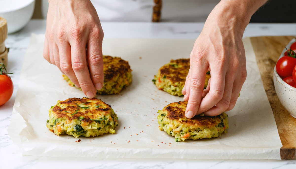 découvrez notre recette facile et gourmande de galettes de légumes légères et saines, sans une goutte d'huile. parfaites pour un repas savoureux et équilibré !