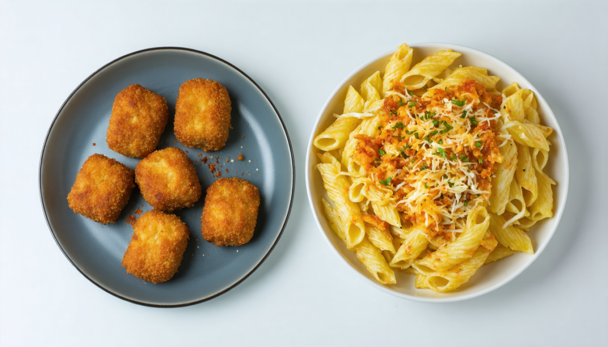 découvrez notre recette savoureuse de croquettes légères au thon accompagnées de coquillettes gratinées, une façon gourmande et anti-gaspillage de cuisiner malin et responsable.