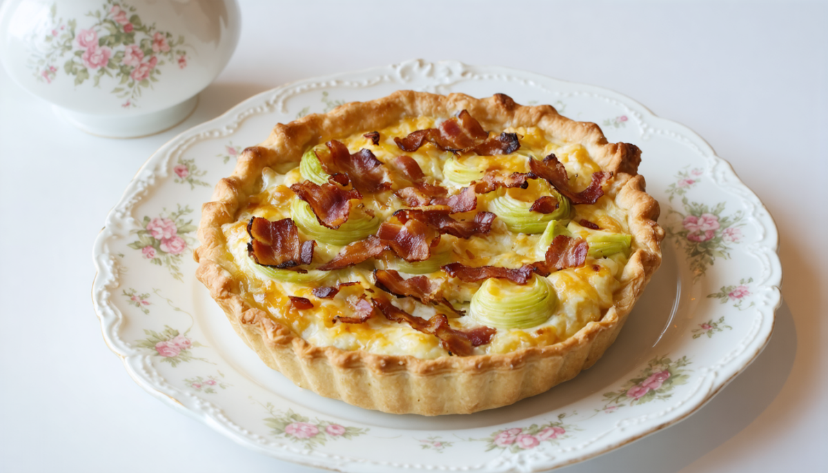 découvrez notre recette simple et gourmande de tarte aux poireaux, fromage fondant et bacon savoureux, pour un délice croustillant qui ravira vos papilles.
