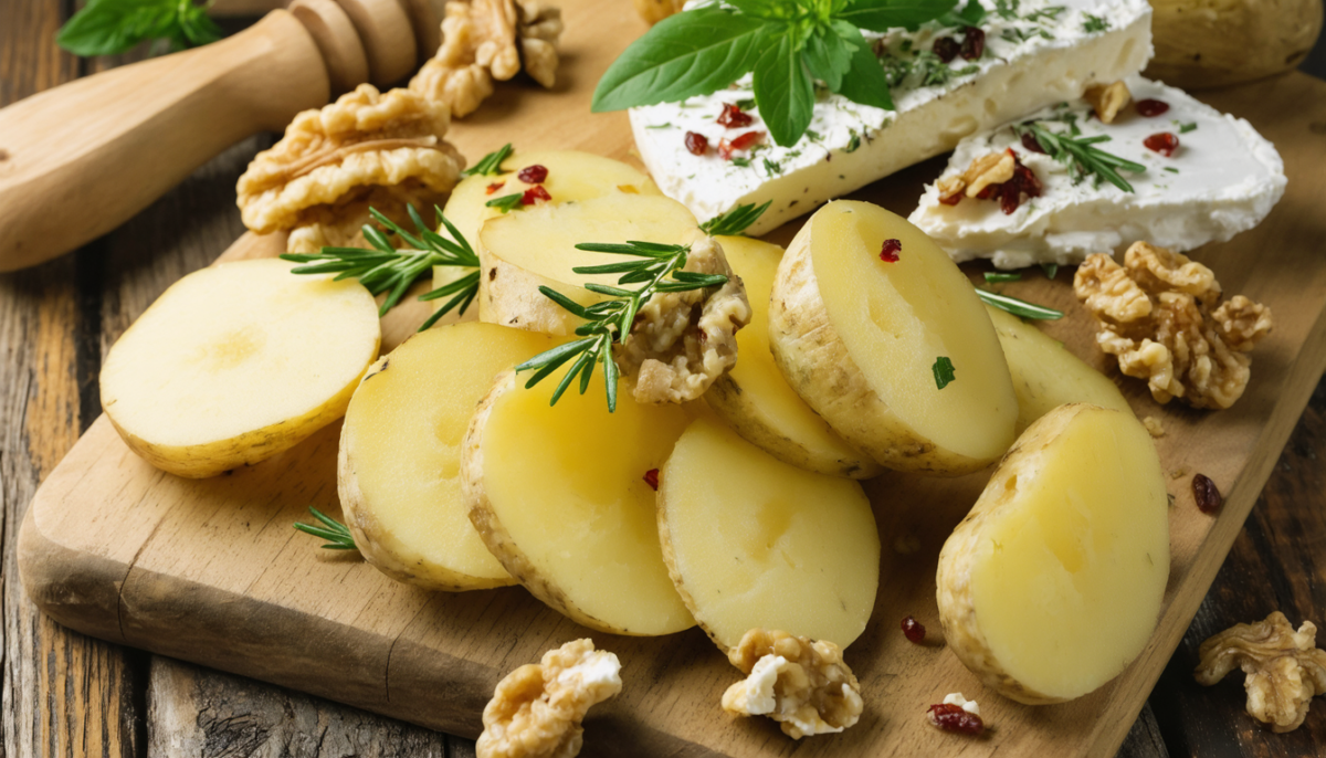 découvrez notre gratin léger aux pommes de terre, chèvre fondant, noix croquantes et herbes fraîches, un délice savoureux et équilibré pour toutes vos envies gourmandes.