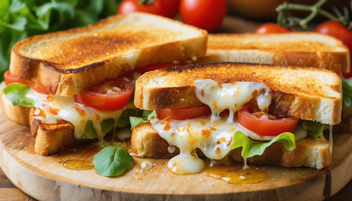 savourez nos délicieux sandwiches légers, toastés à la perfection, garnis de fromage fondant et de tomates fraîches pour un plaisir gourmand et équilibré.