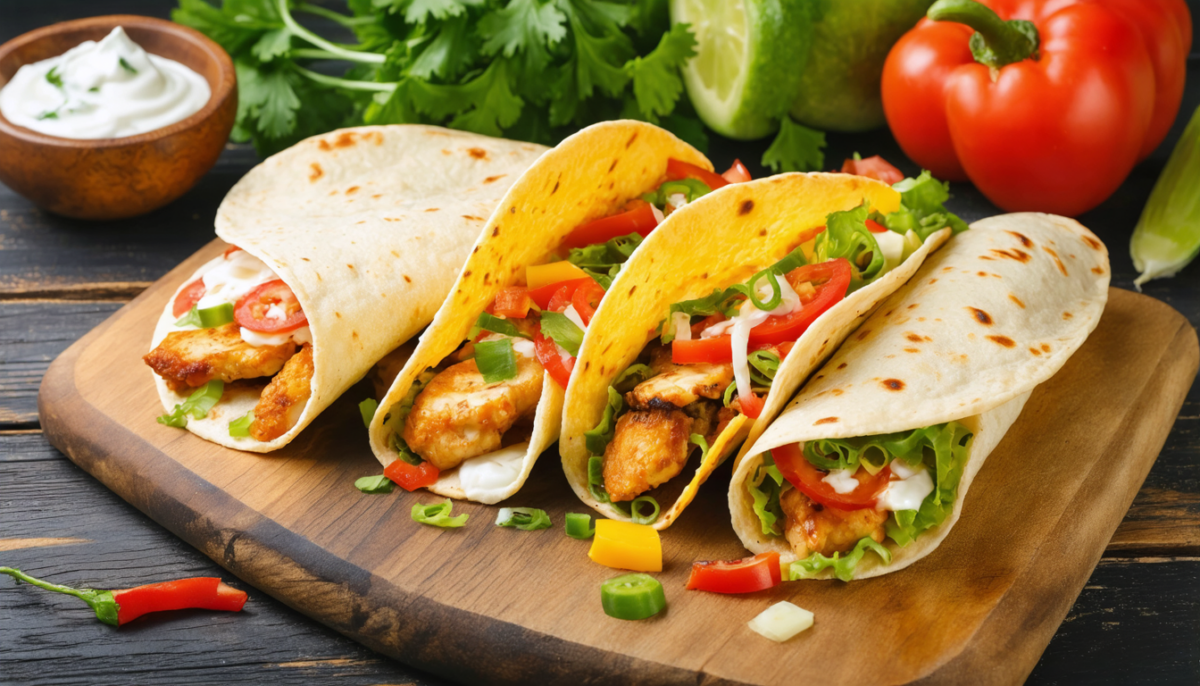 découvrez notre recette gourmande de tortillas au poulet et fromage frais, faciles à préparer et délicieuses à savourer en famille ou entre amis.
