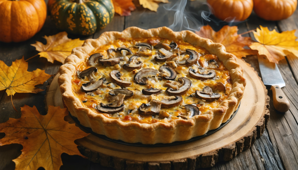 découvrez notre délicieuse quiche automnale aux champignons, une recette simple et savoureuse parfaite pour réchauffer vos repas d'automne.