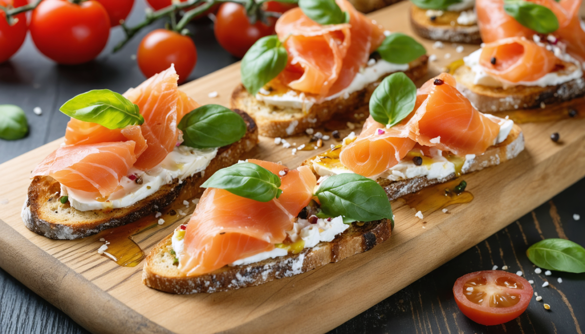 savourez une pause gourmande avec notre bruschetta au thon et fromage de chèvre, un délice méditerranéen alliant fraîcheur et saveurs authentiques.