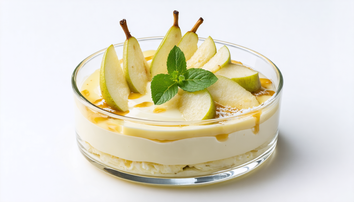 savourez notre délicieuse mousse légère à la poire, un dessert gourmand et rapide à préparer, parfait pour toutes les occasions.