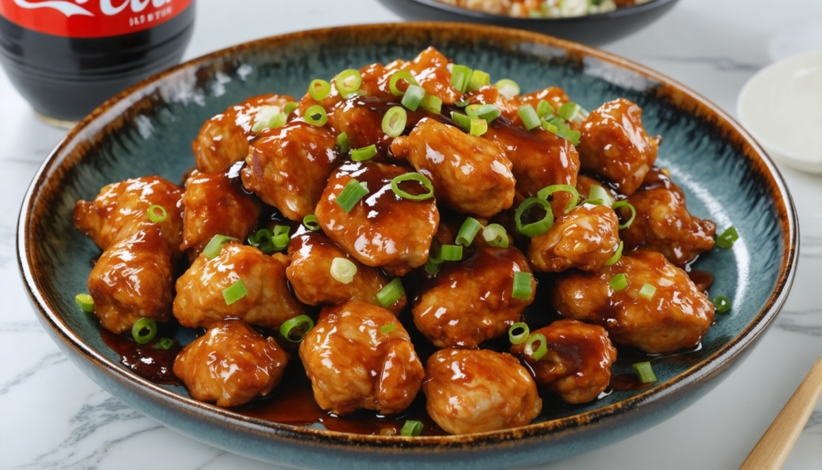 savourez un plat original et léger avec notre poulet sauté au coca-cola et sauce soja, alliant douceur et saveurs asiatiques pour un repas rapide et gourmand.