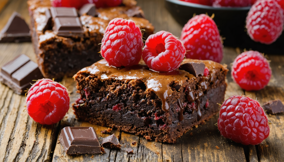 découvrez notre recette gourmande de brownie aux framboises, sans œufs ni beurre, alliant légèreté et saveurs pour un plaisir sain et délicieux.
