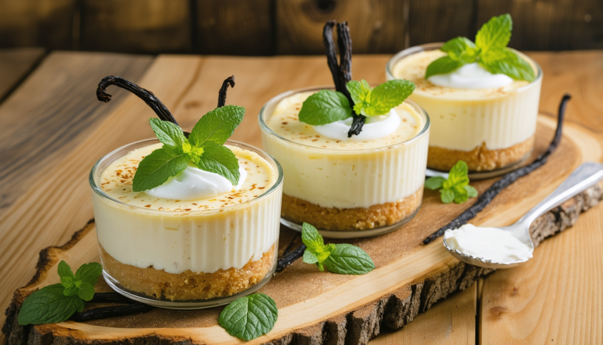 découvrez notre recette gourmande et facile de petits pots de crème à la vanille et au fromage frais, pour un dessert délicieux et onctueux.